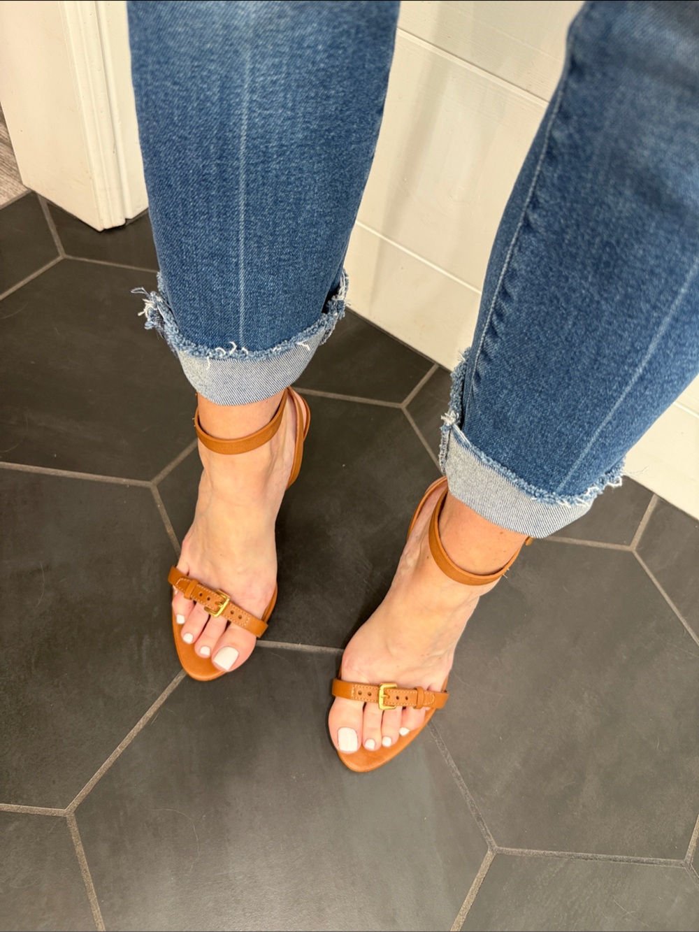SCHUTZ Tan Leather Ankle Strap Sandals - Picture 3 of 9